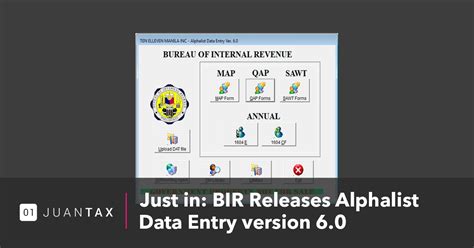 alphalist 7.3|Just in: BIR Releases Alphalist Data Entry version 6.0 .